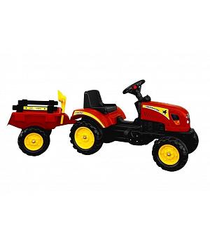 Tractor de Pedales Branson Con Remolque 135cm, Color Rojo - LE5228